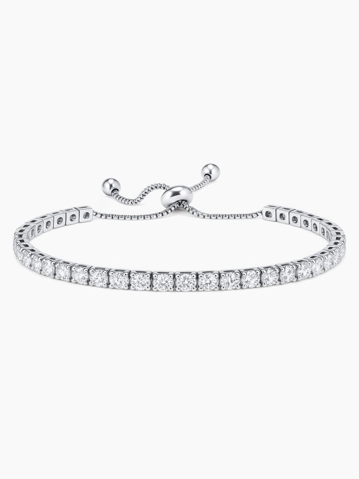 18K White Gold Plated Tennis Bracelet