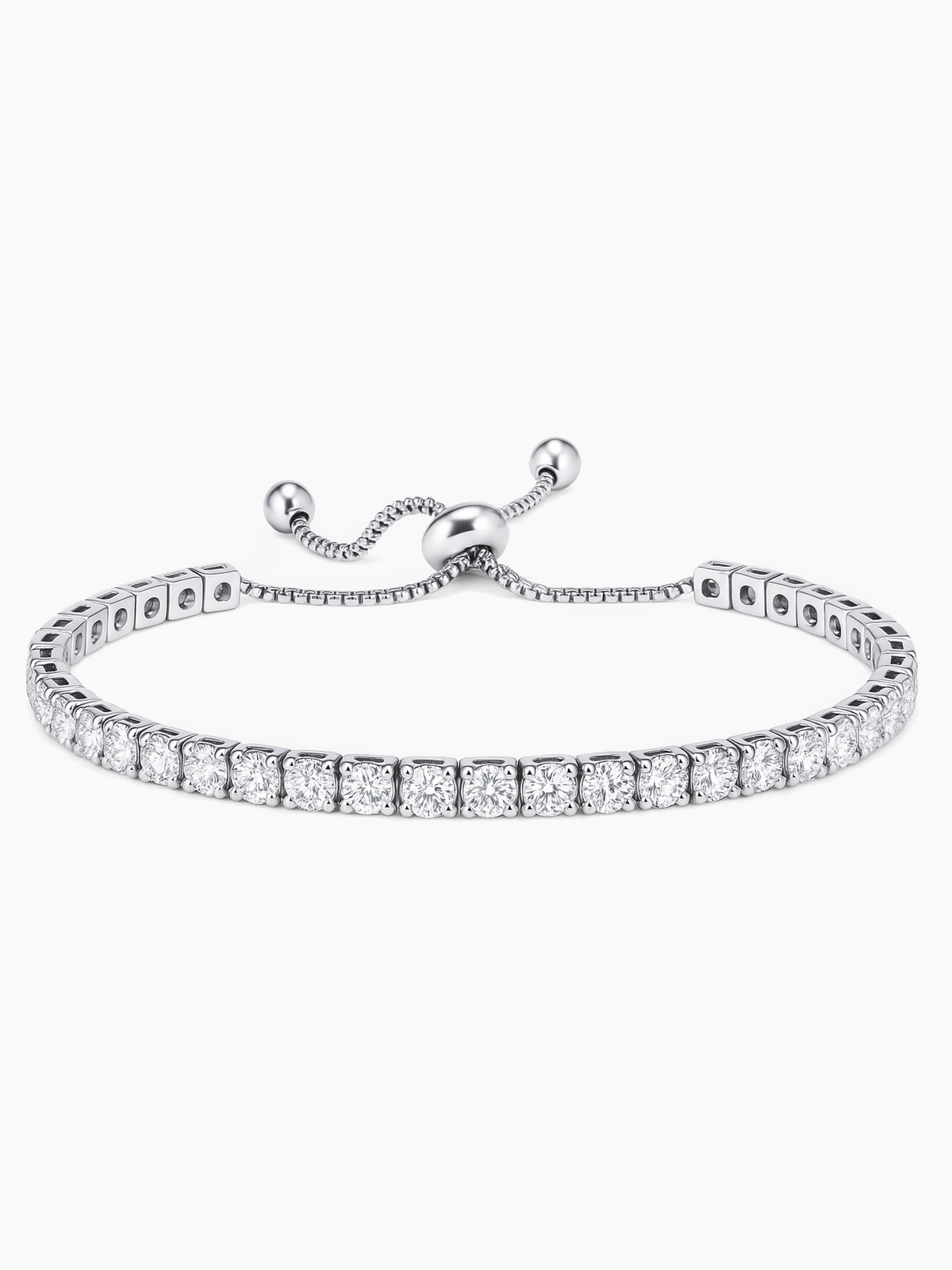 18K White Gold Plated Tennis Bracelet