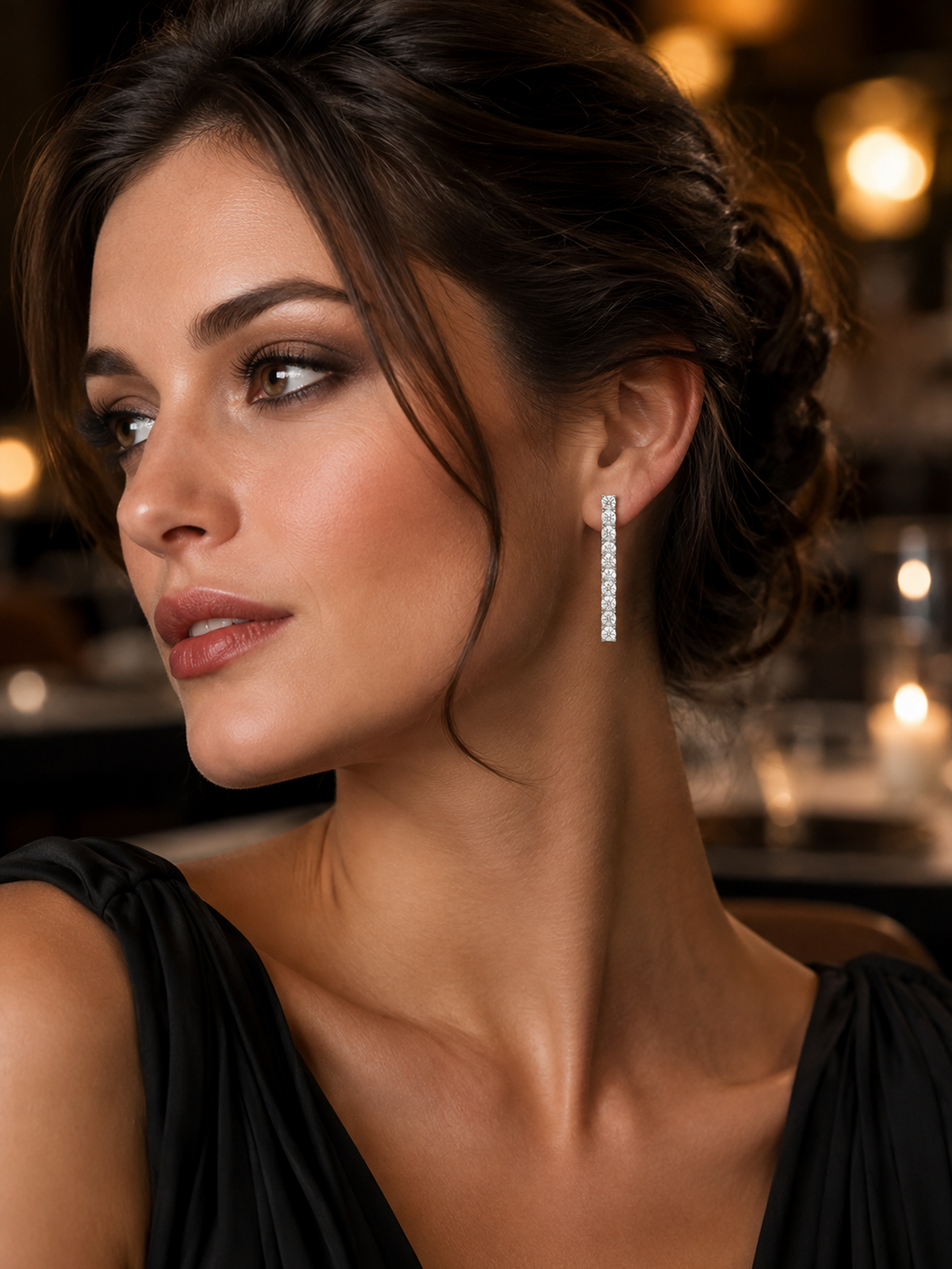 Sparkling Tennis Line Earrings