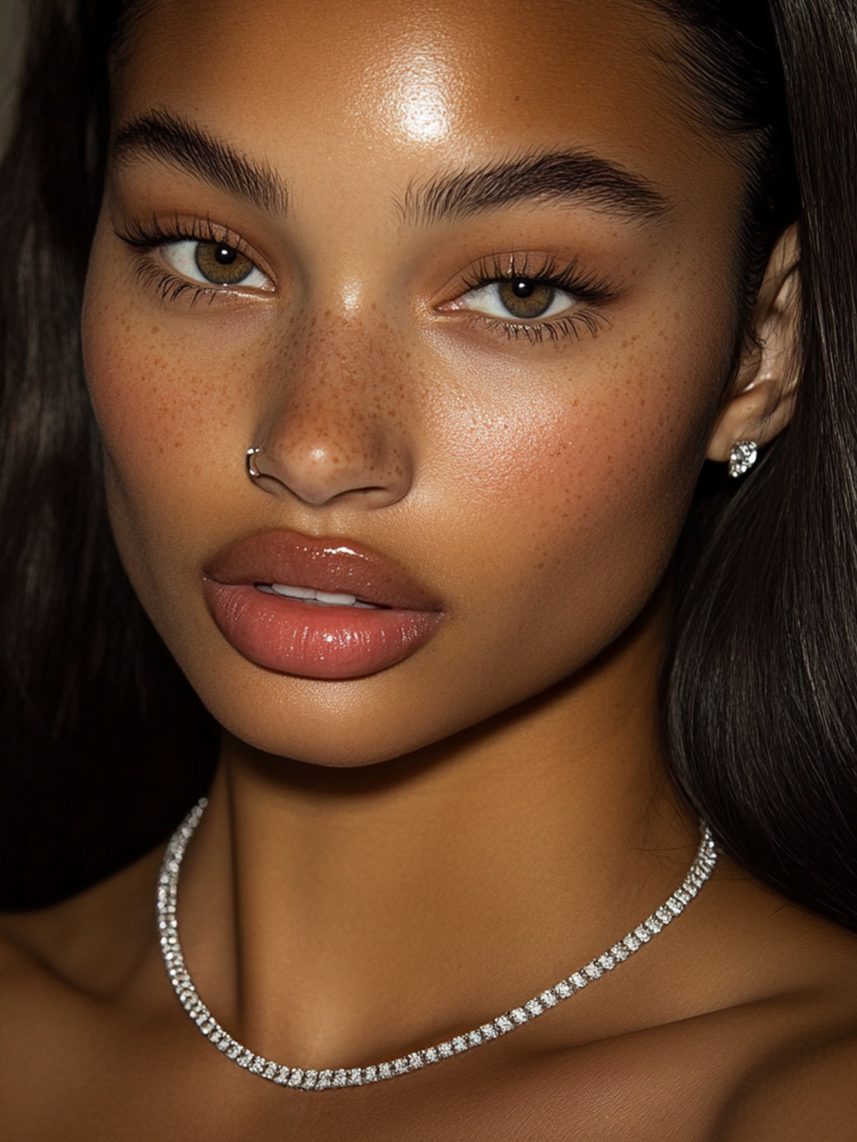 5ct Sparkling Tennis Necklace, 18K White Gold Plated