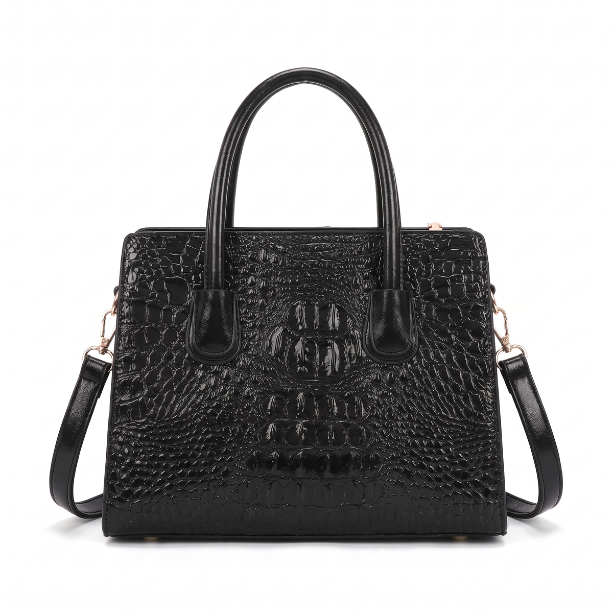 3-Piece Handbag and Purse Set, Croc Satchel Bag with Clutch and Card Holder – Gift Set for Her