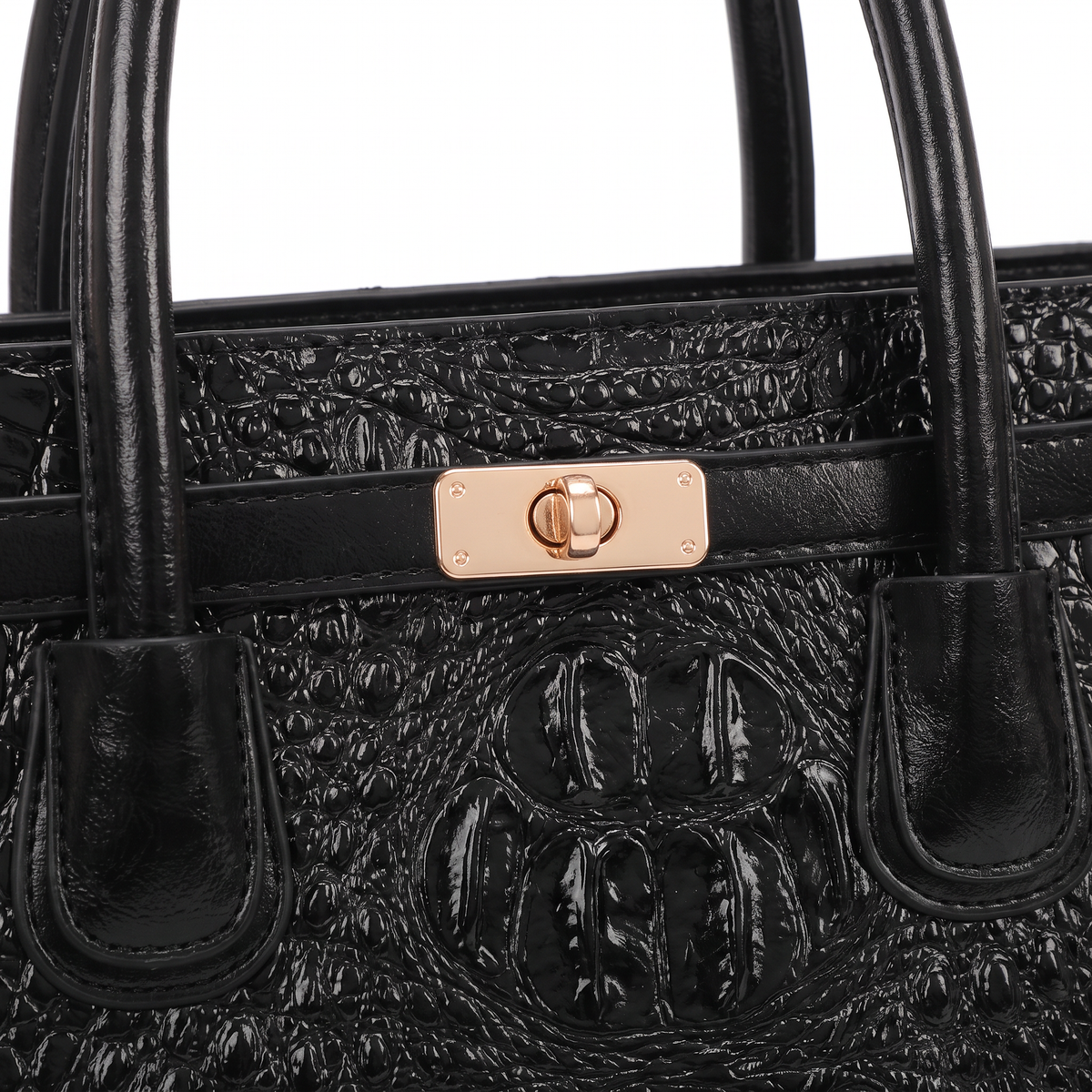 3-Piece Handbag and Purse Set, Croc Satchel Bag with Clutch and Card Holder – Gift Set for Her