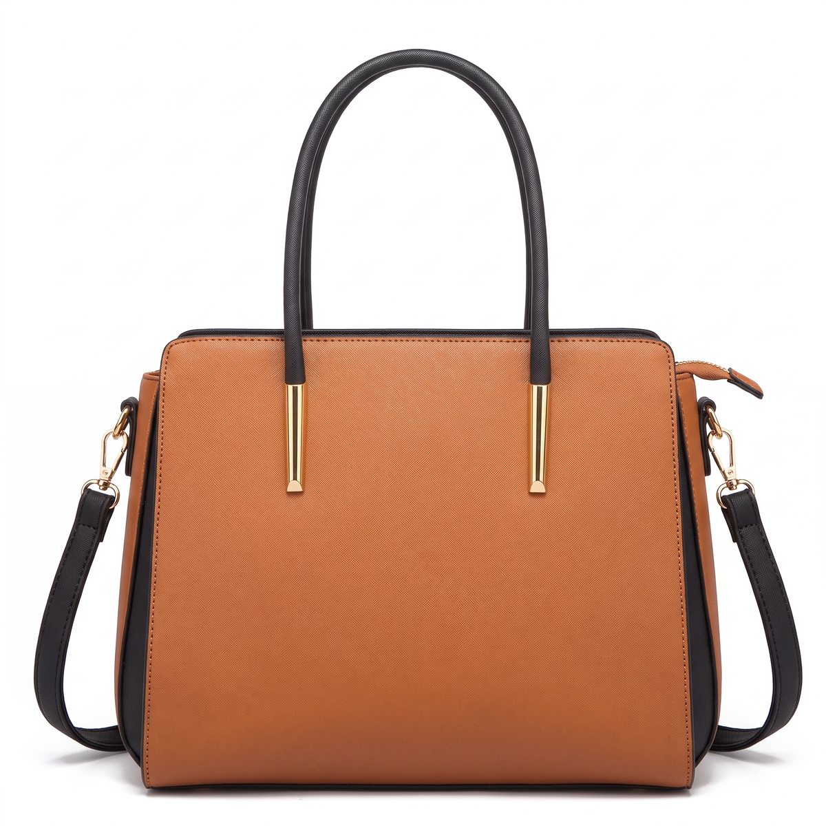 4-Piece Handbag and Purse Set, Two Tone Tote Bag with Pouch, Clutch and Card Holder – Gift Set for Her