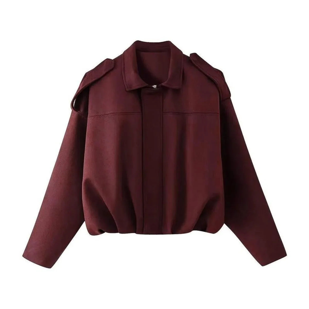 Women's Bomber Jacket | Collared Oversized Faux Suede Zip Front