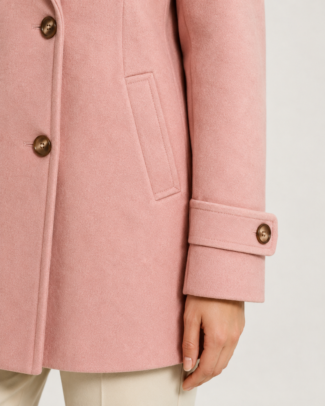 Women's Short Tailored Coat – Double Breasted Front