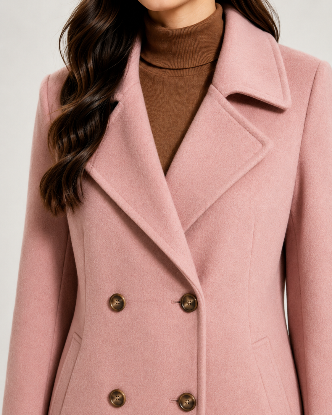Women's Short Tailored Coat – Double Breasted Front