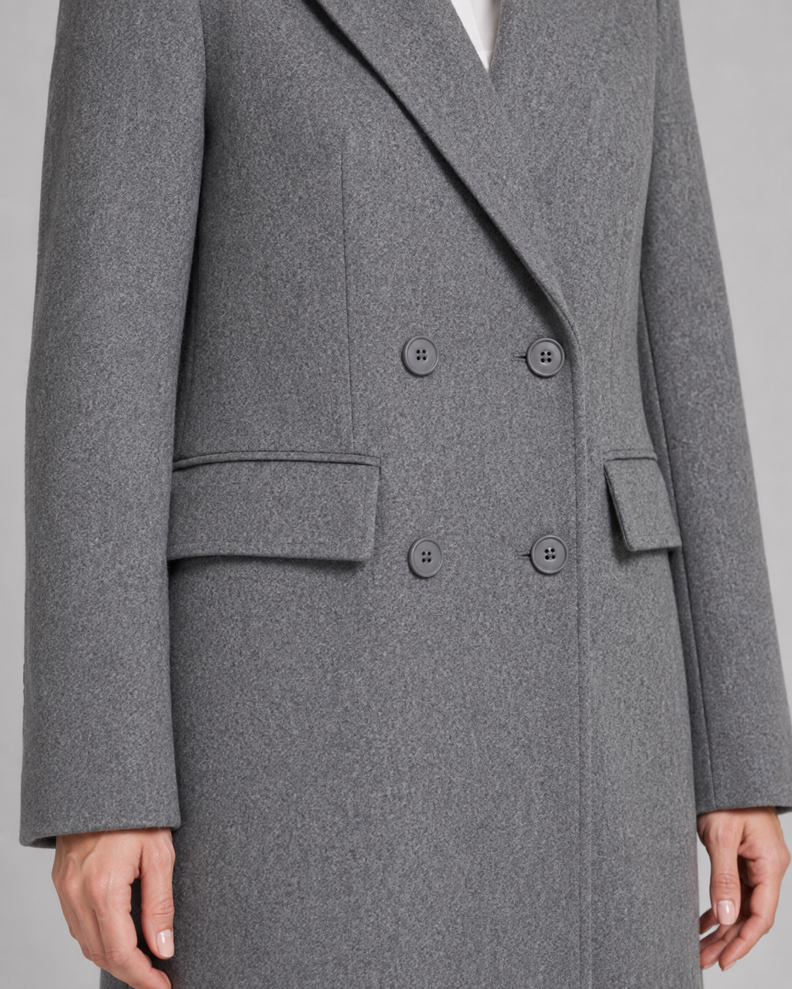 Women's Winter Weight Tailored Long Coat – Double Breasted