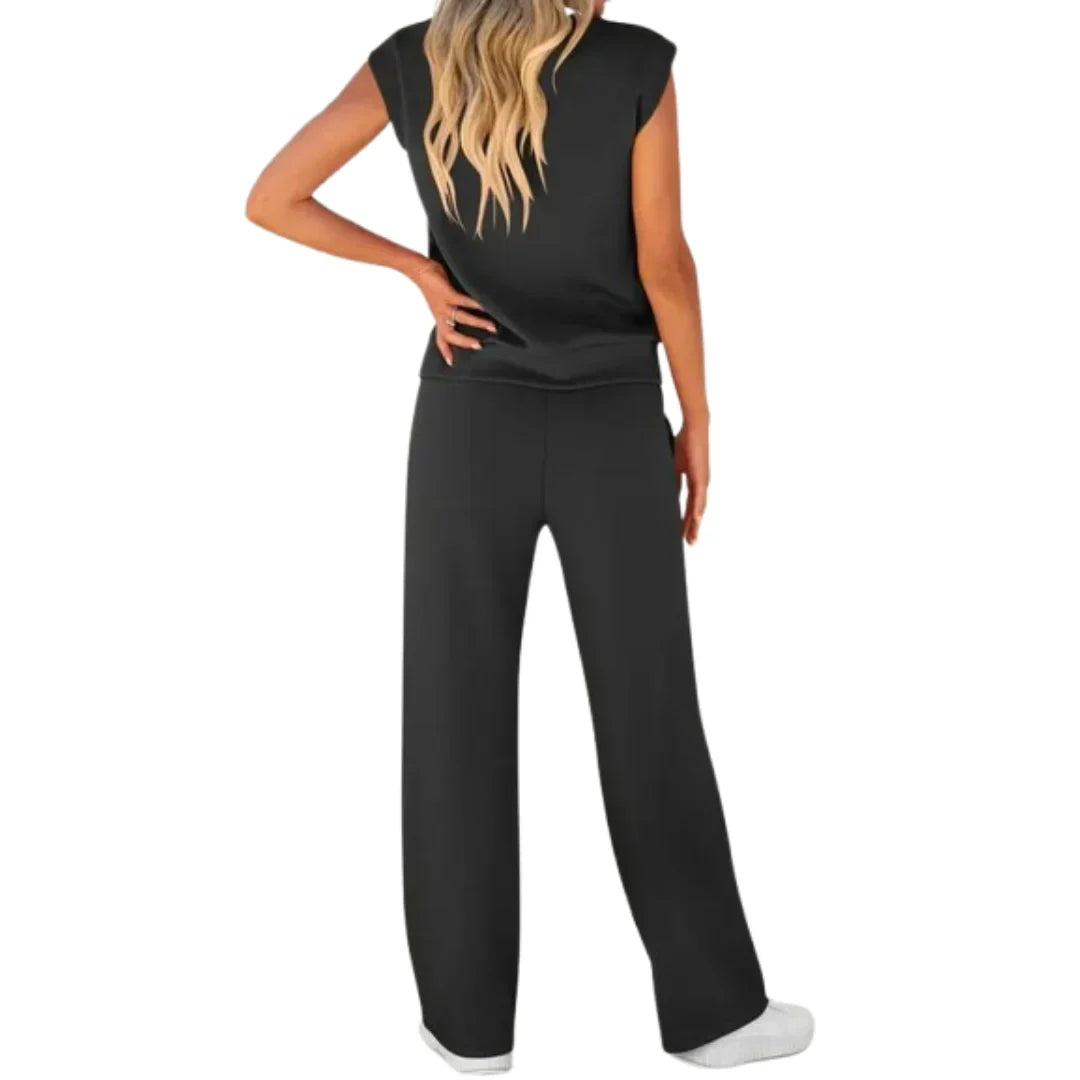 Women's Lounge Set | Two-Piece Sleeveless Top and Drawstring Pants
