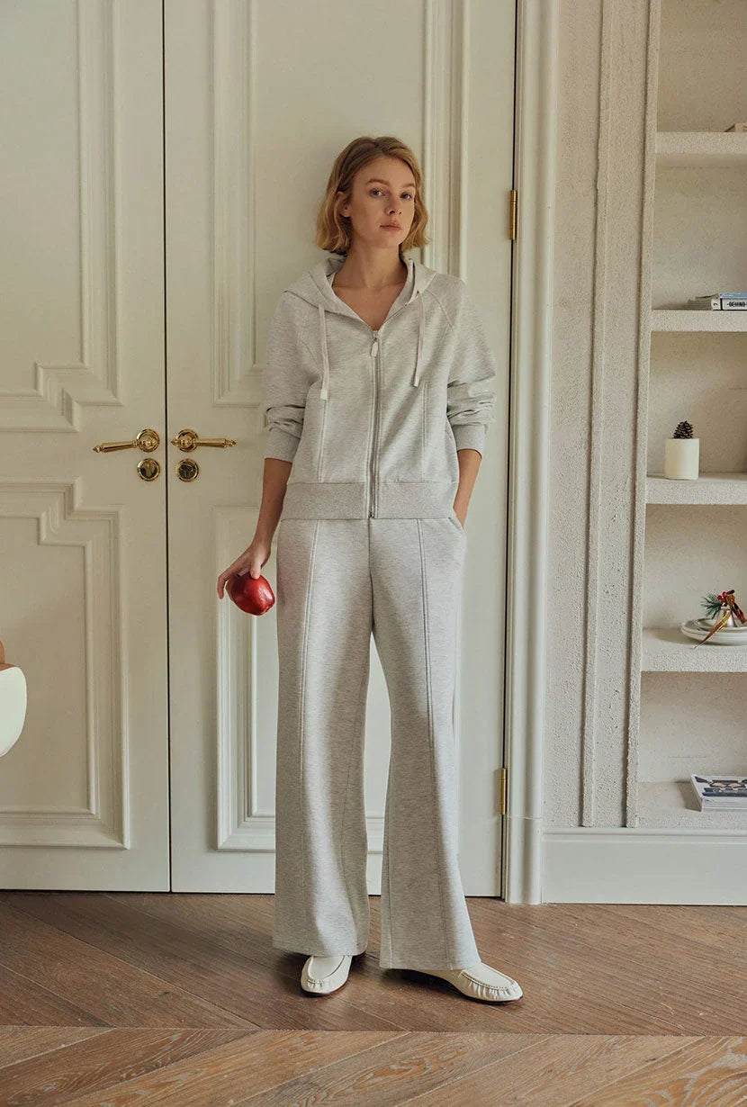 Women's Pants | Wide Leg White Cotton Blend