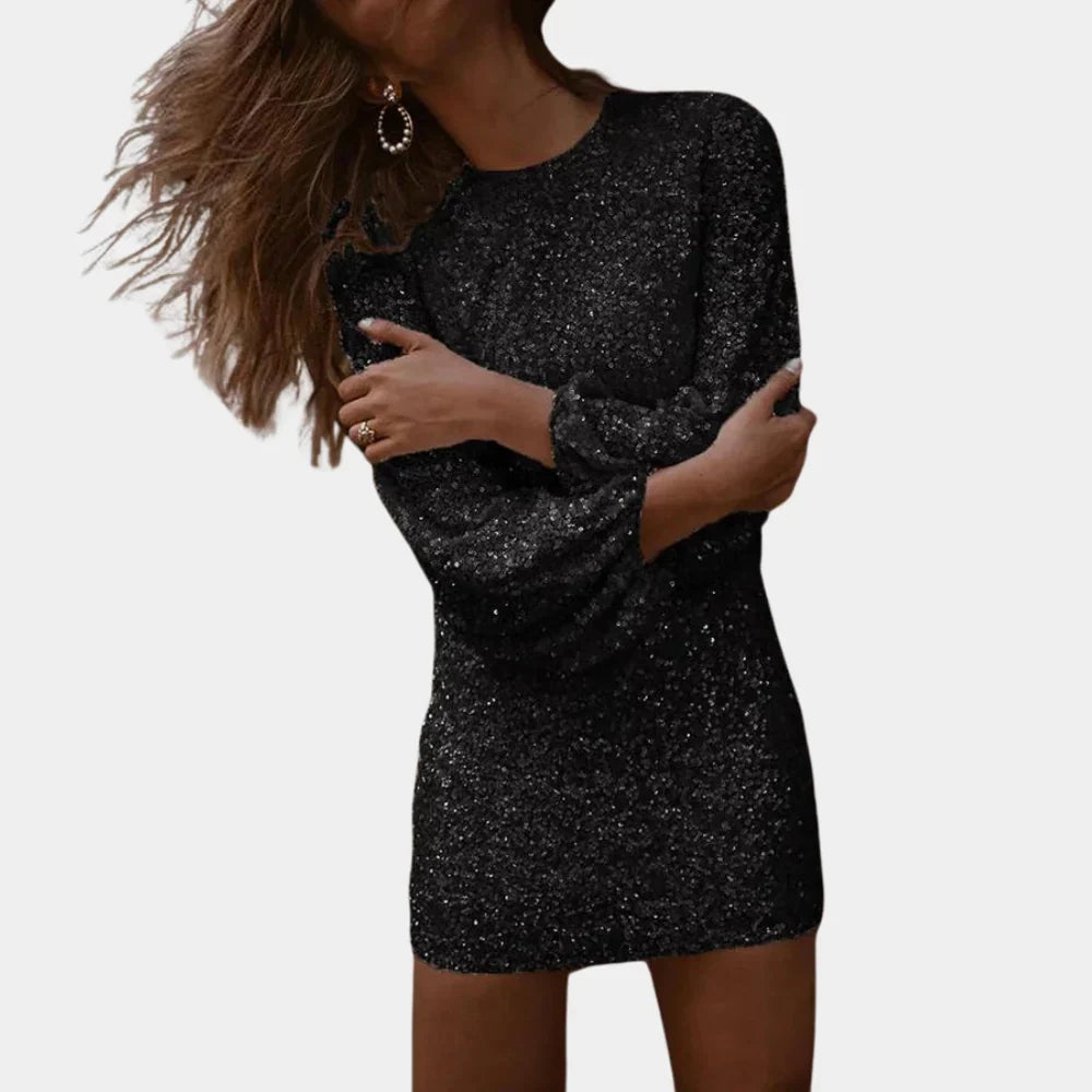 Women's Sequin Dress | Long Sleeve Mini Party Dress