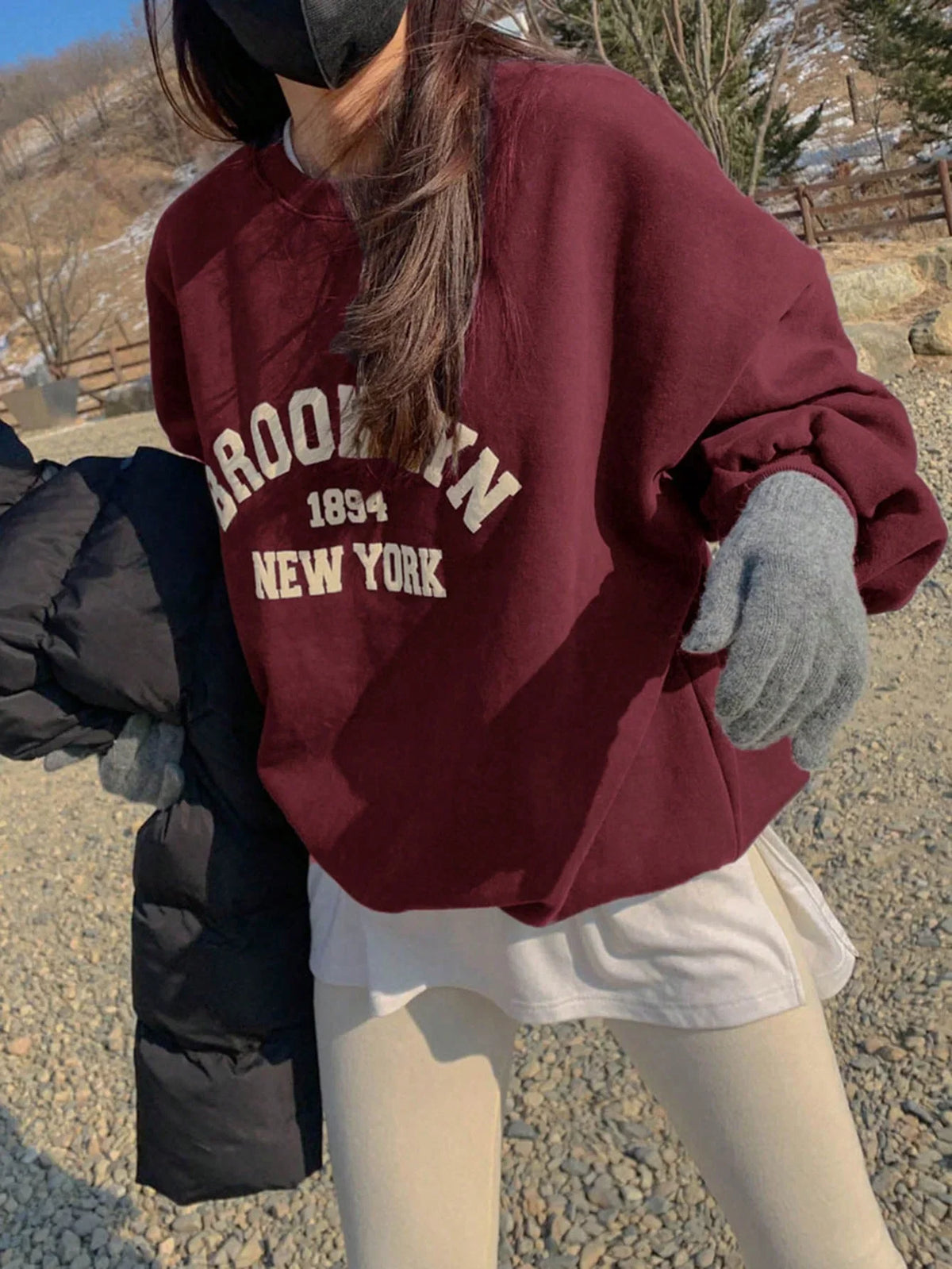 Women's Sweatshirt | Graphic Crewneck Oversized Loose Fit