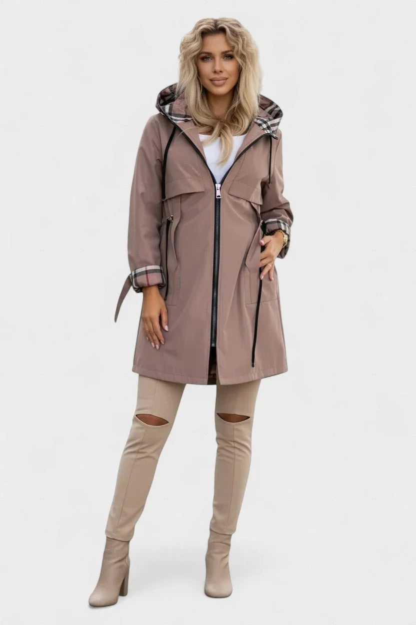 Women's Weatherproof Jacket | Plaid Lined Hooded Zip Front