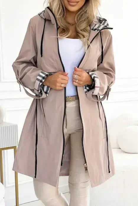 Women's Weatherproof Jacket | Plaid Lined Hooded Zip Front