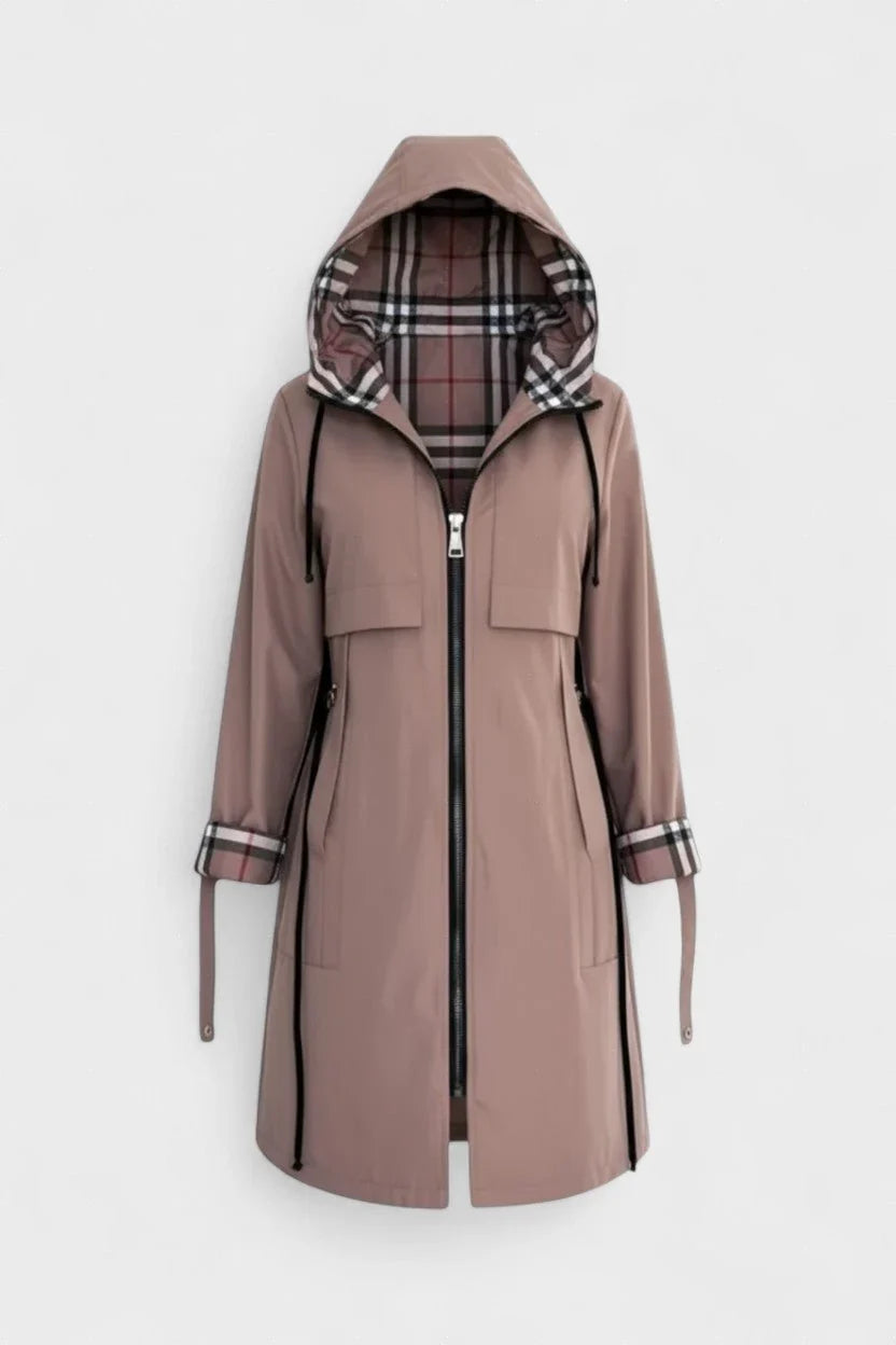 Women's Weatherproof Jacket | Plaid Lined Hooded Zip Front