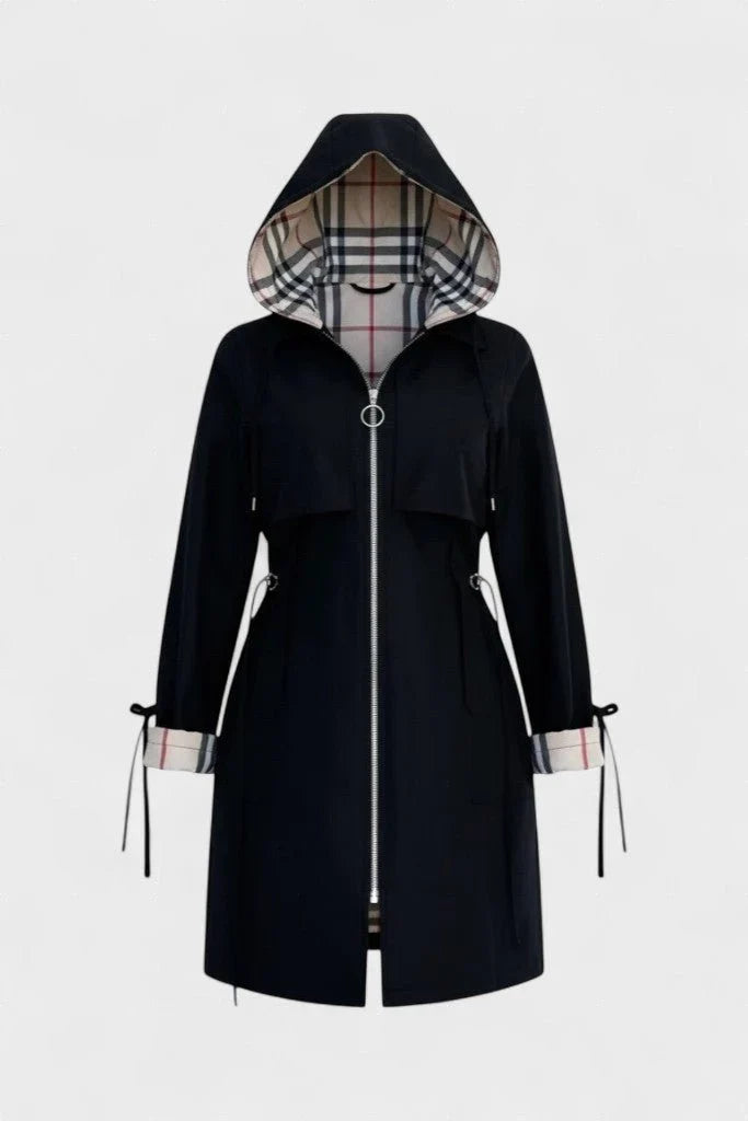 Women's Weatherproof Jacket | Plaid Lined Hooded Zip Front