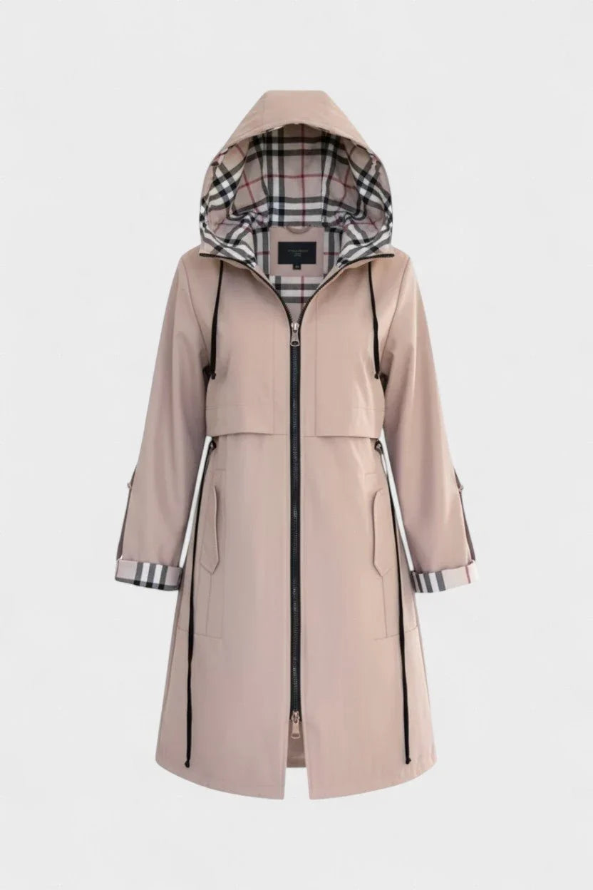 Women's Weatherproof Jacket | Plaid Lined Hooded Zip Front