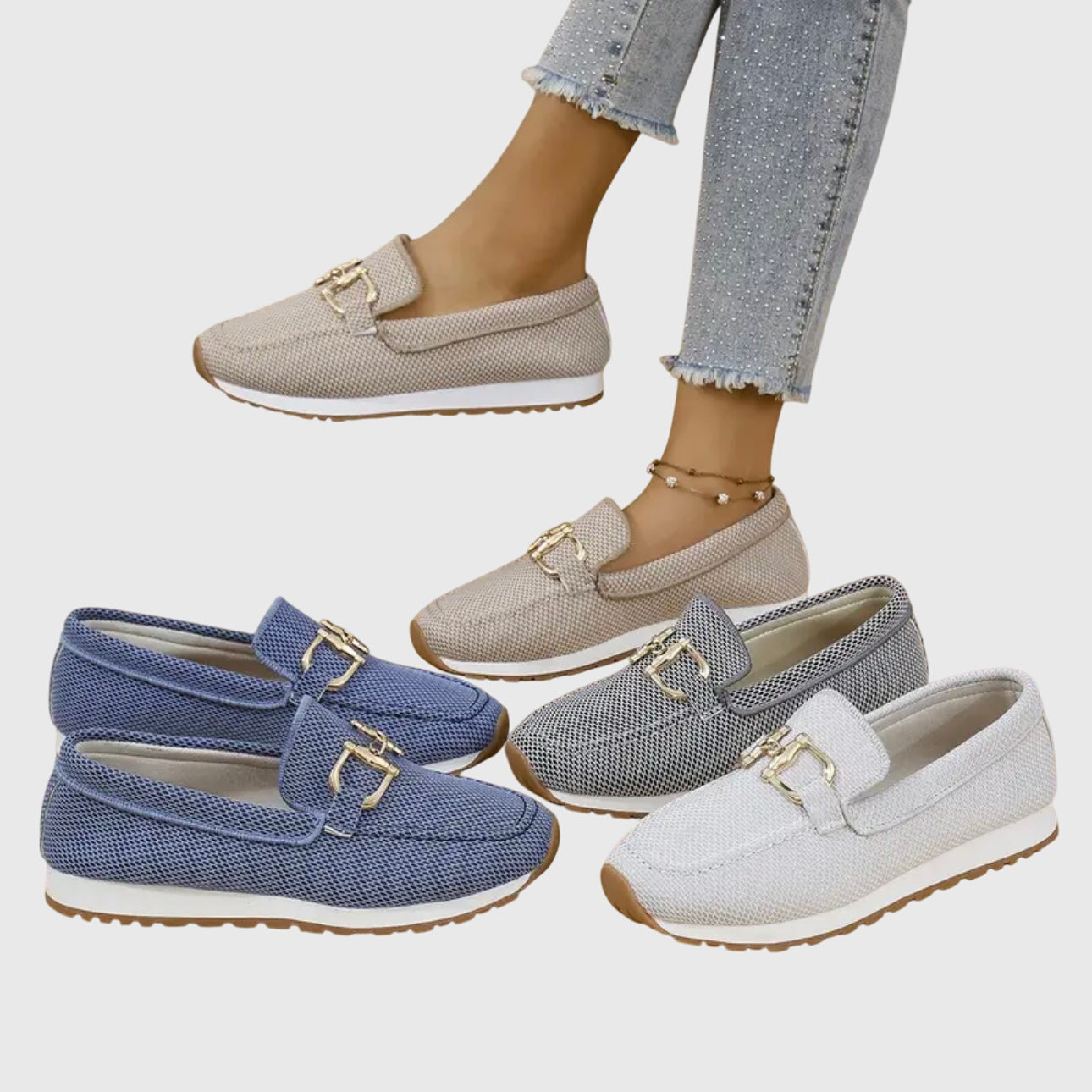 Optew Women's Comfort Orthopedic Buckle Detail Loafers