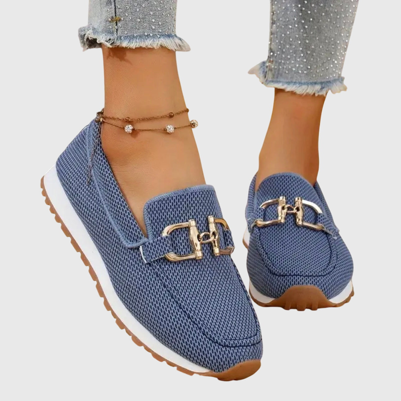 Optew Women's Comfort Orthopedic Buckle Detail Loafers
