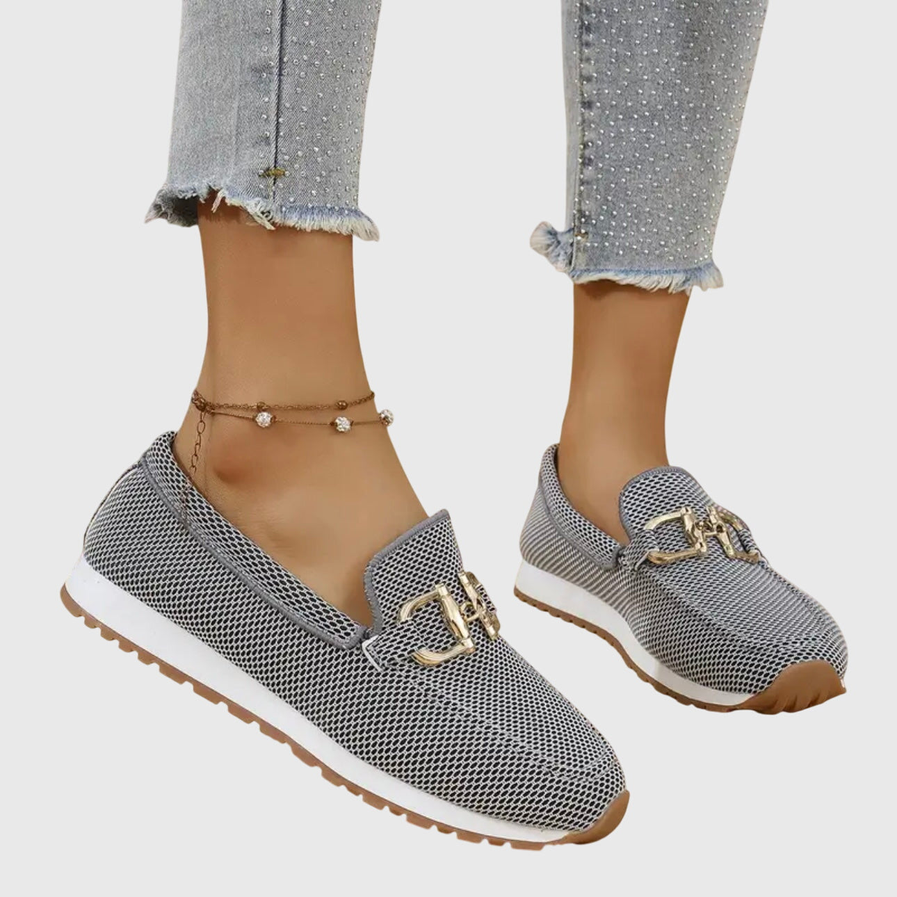 Optew Women's Comfort Orthopedic Buckle Detail Loafers