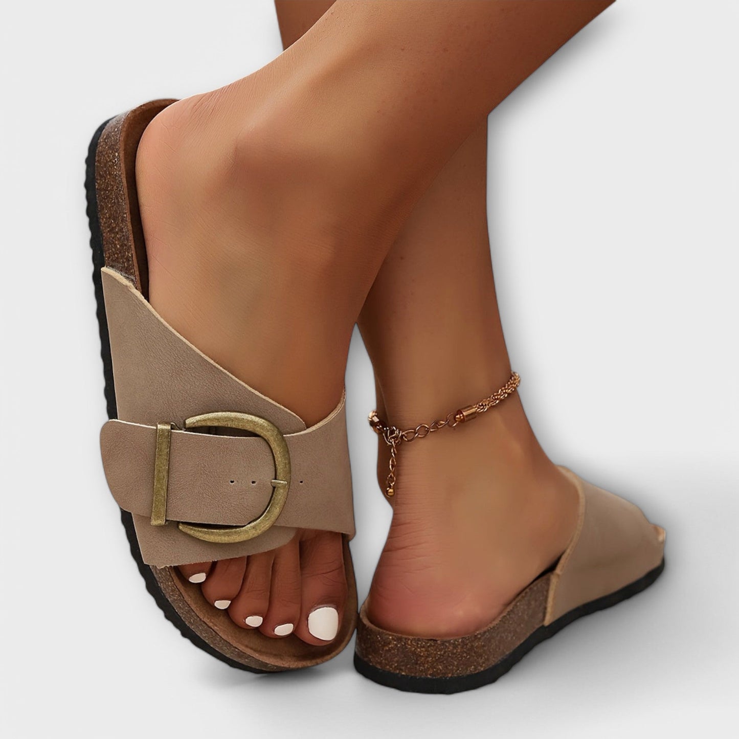 Optew Women's Comfort Orthopedic Buckle Slide Shoes