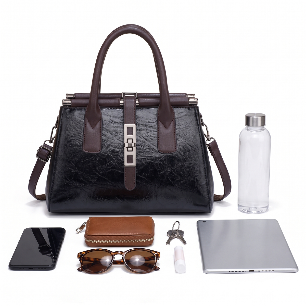 3-Piece Handbag and Purse Set, Top Handle Bag with Clutch and Card Wallet – Gift Set for Her