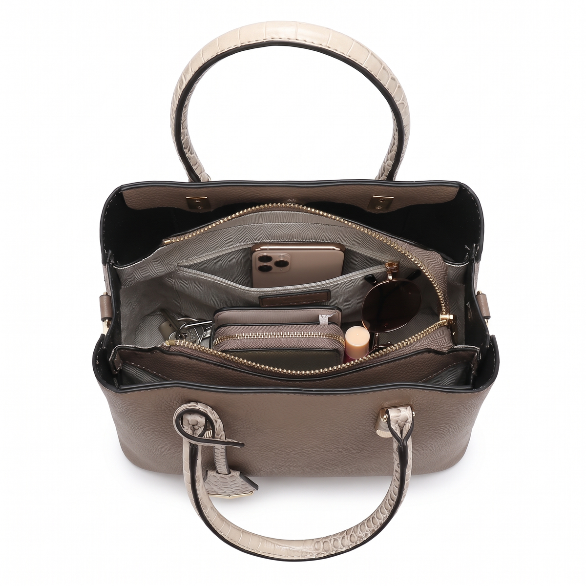 3-Piece Handbag and Purse Set, Top Handle Tote Bag with Wallet and Card Holder – Gift Set for Her