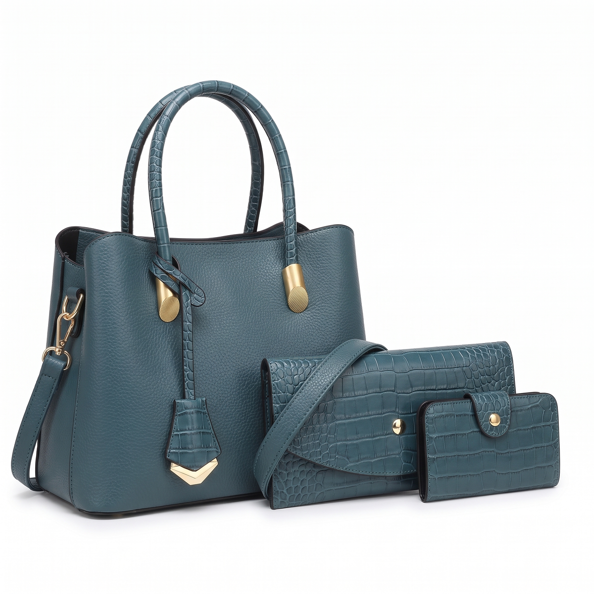 3-Piece Handbag and Purse Set, Top Handle Tote Bag with Wallet and Card Holder – Gift Set for Her