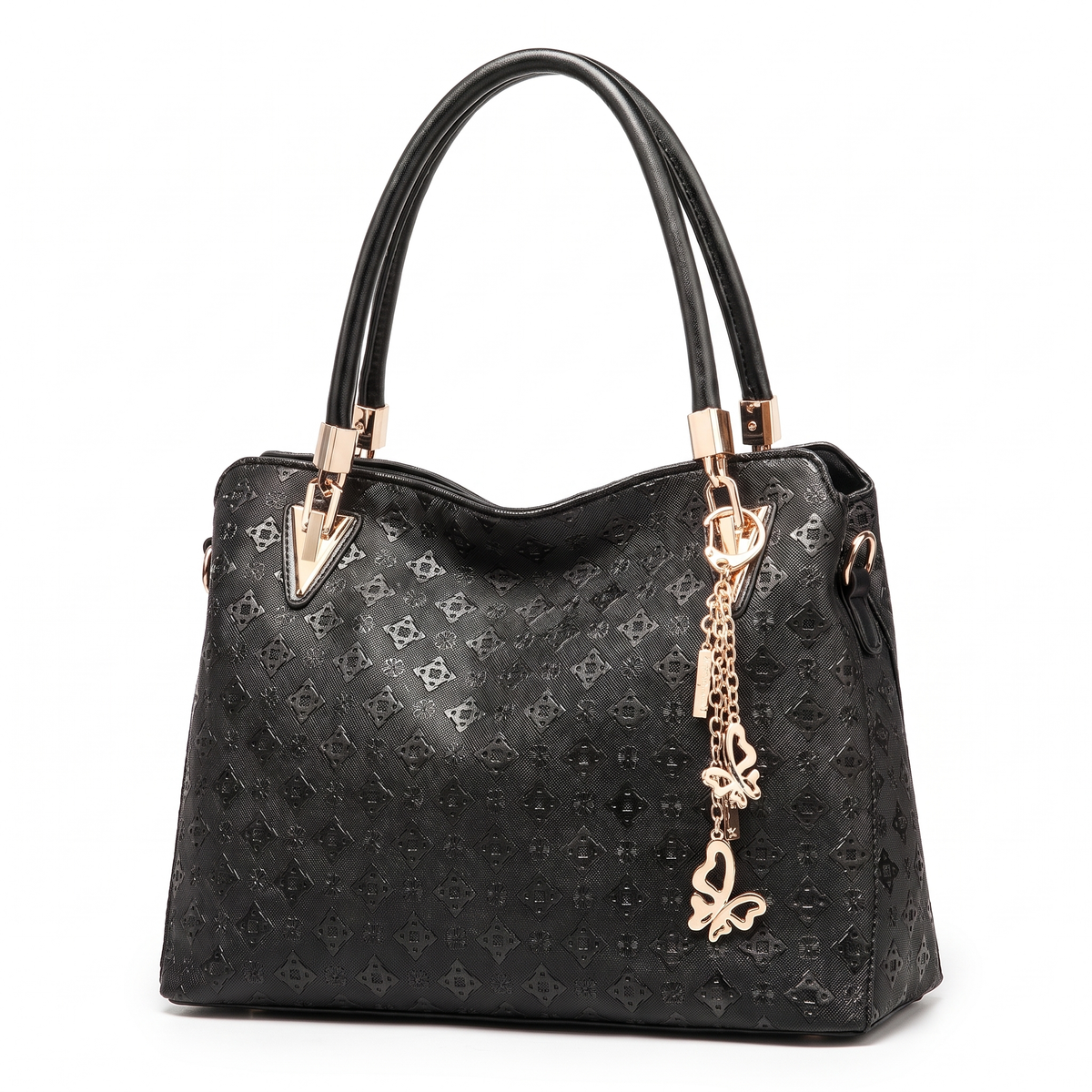 4-Piece Handbag and Purse Set, Embossed Tote Bag with Shoulder Bag, Clutch and Card Holder – Gift Set for Her
