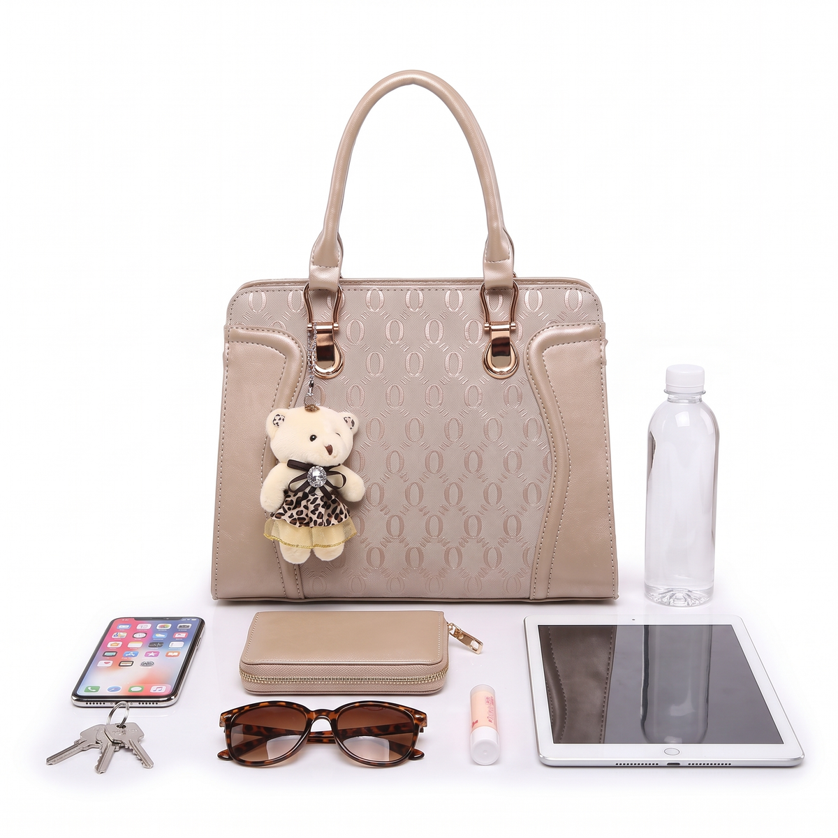 4-Piece Handbag and Purse Set, Top Handle Bag with Shoulder Bag, Clutch and Card Holder – Gift Set for Her