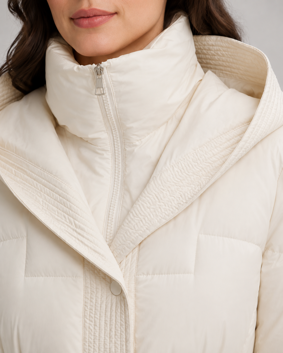 Women's Hooded Longline Puffer Parka – Self Tie Waist Belt