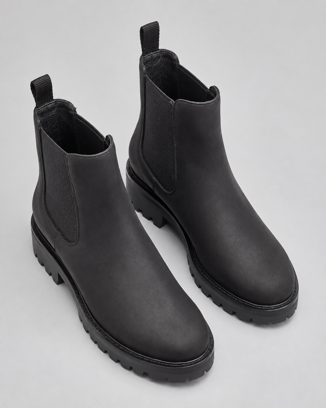 Women's Suede Look Chelsea Boots – Chunky Lug Sole