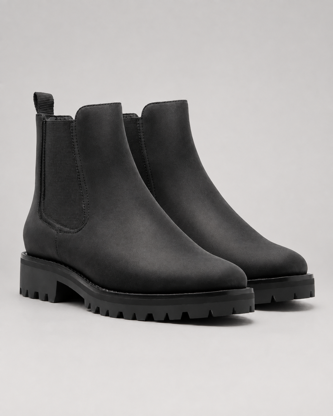Women's Suede Look Chelsea Boots – Chunky Lug Sole