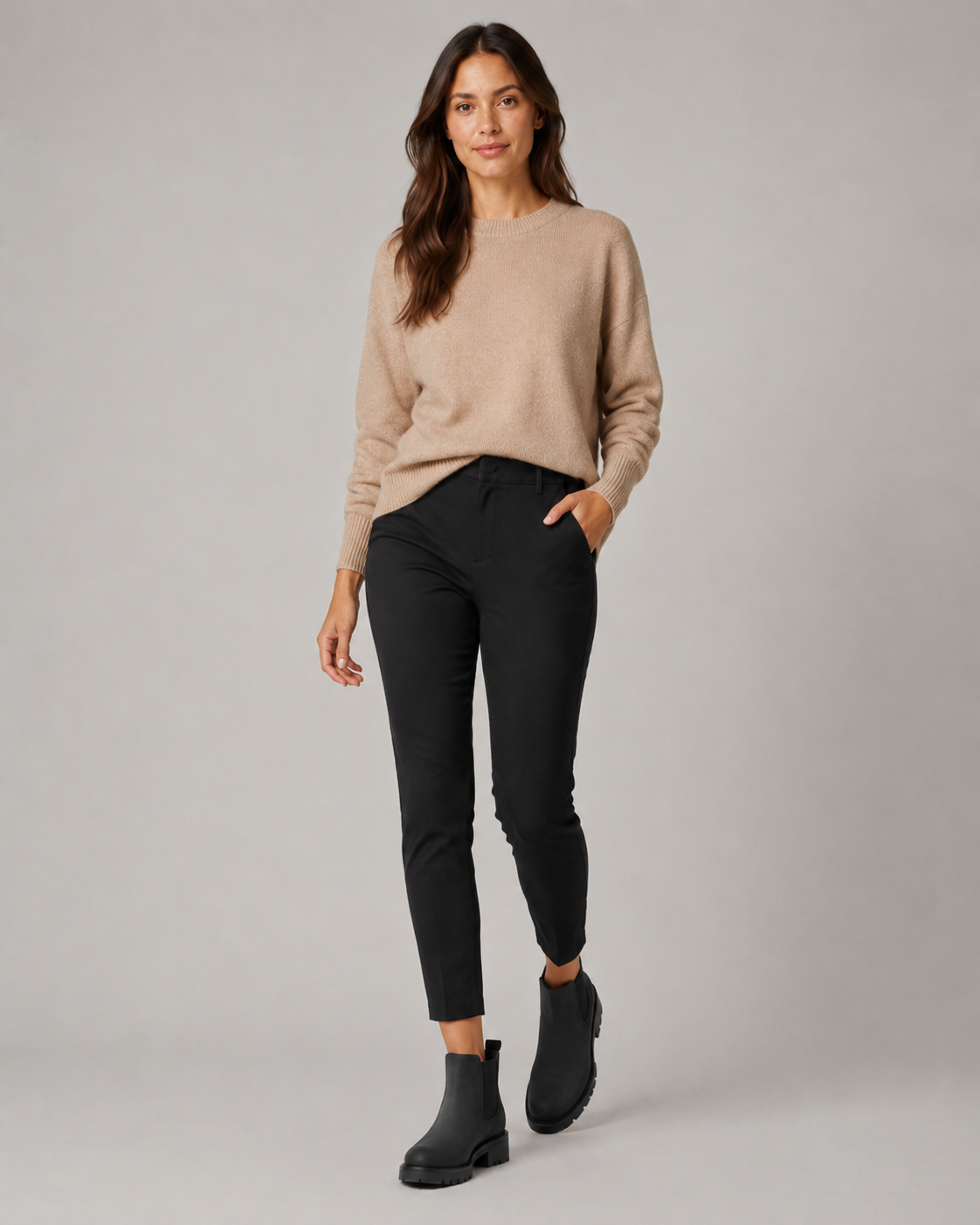 Women's Suede Look Chelsea Boots – Chunky Lug Sole