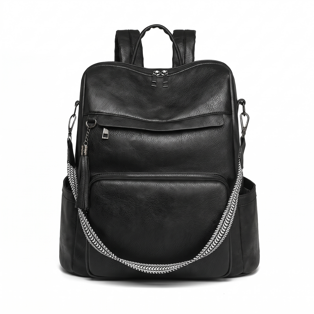 Convertible Faux Leather Backpack for Women, Cognac Work Backpack Purse