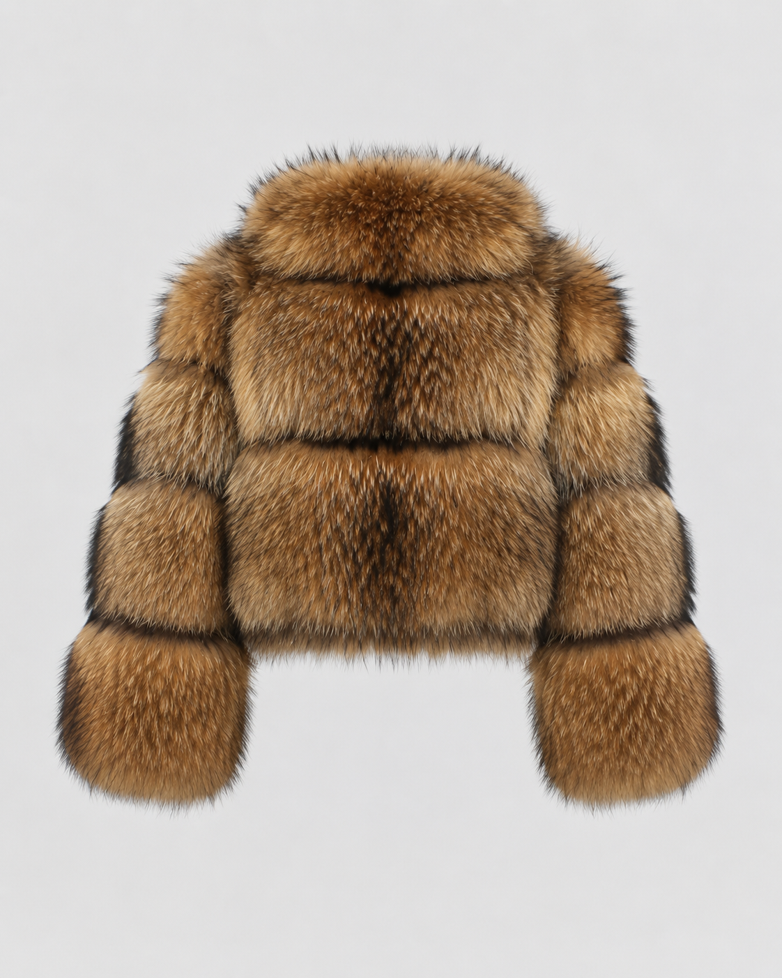 Women's Cropped Faux Fur Jacket with Oversized Collar