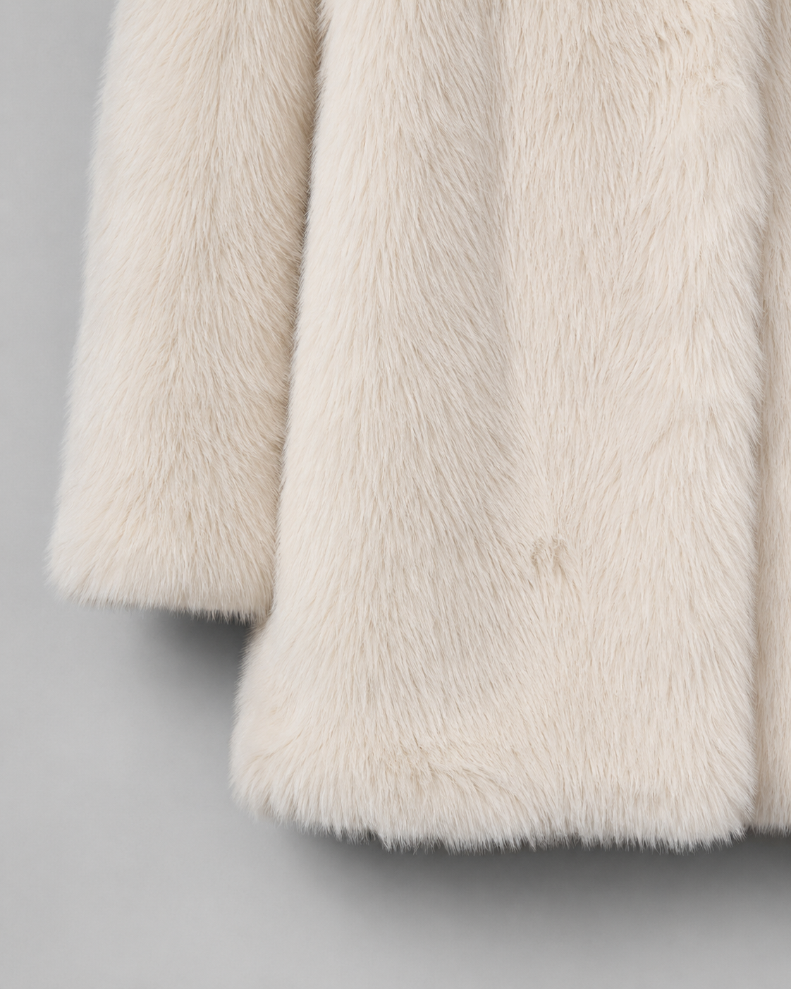 Women's Plush Faux Fur Coat – Shawl Collar Mid Thigh Length