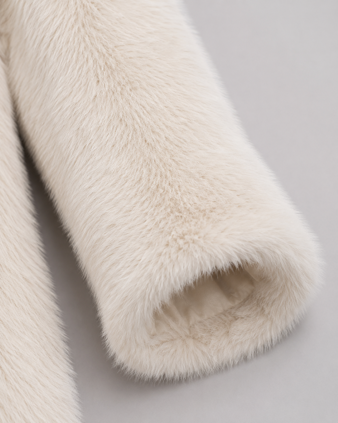 Women's Plush Faux Fur Coat – Shawl Collar Mid Thigh Length