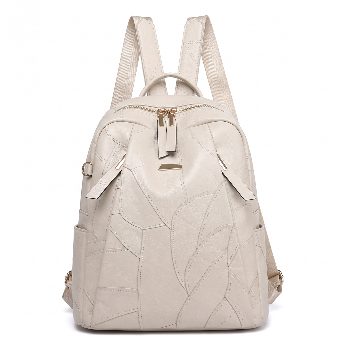 Faux Leather Dome Backpack for Women, Black City Backpack Purse