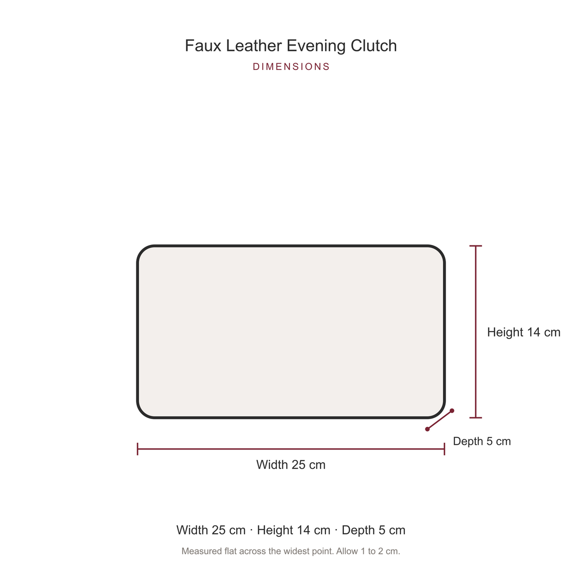 Faux Leather Evening Clutch for Women, White Gold Ring Handle Clutch Bag