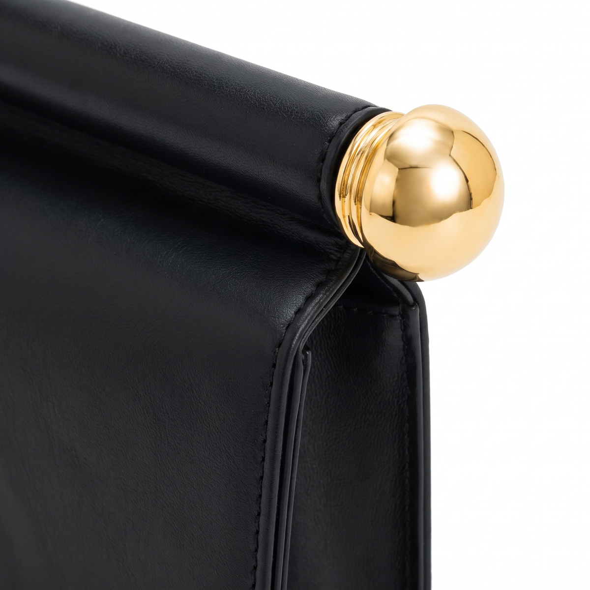 Faux Leather Flap Clutch for Women, Black Gold Petal Charm Evening Bag