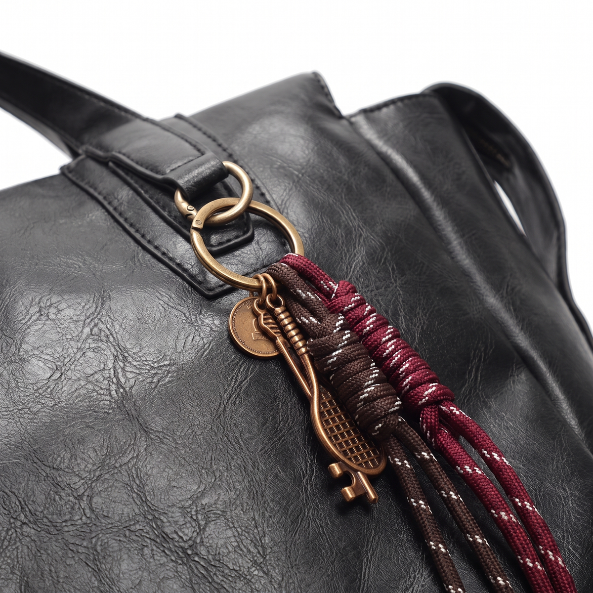 Faux Leather Tote Backpack for Women, Black City Backpack Purse