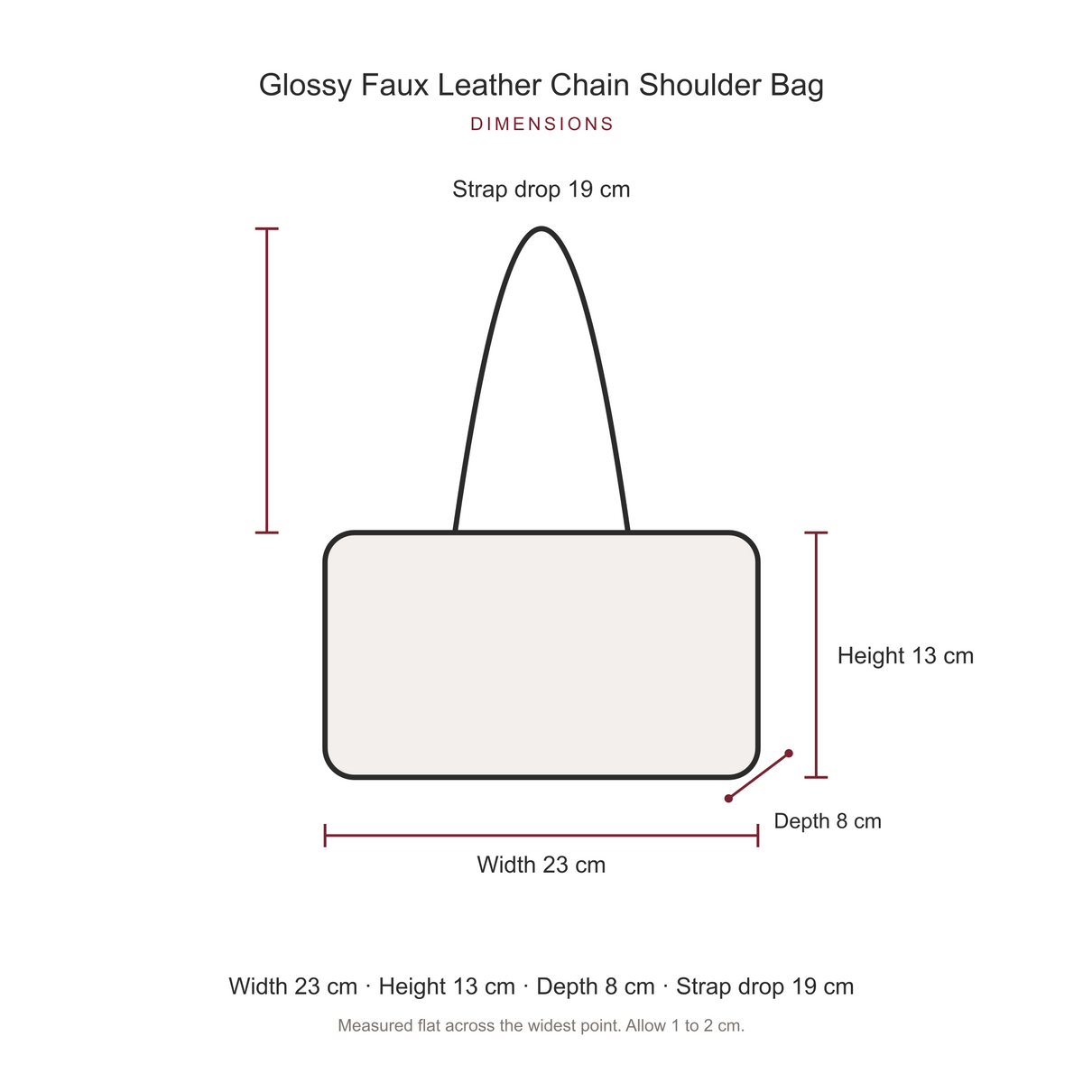 Glossy Faux Leather Chain Shoulder Bag for Women, Dark Green Pillow Bag