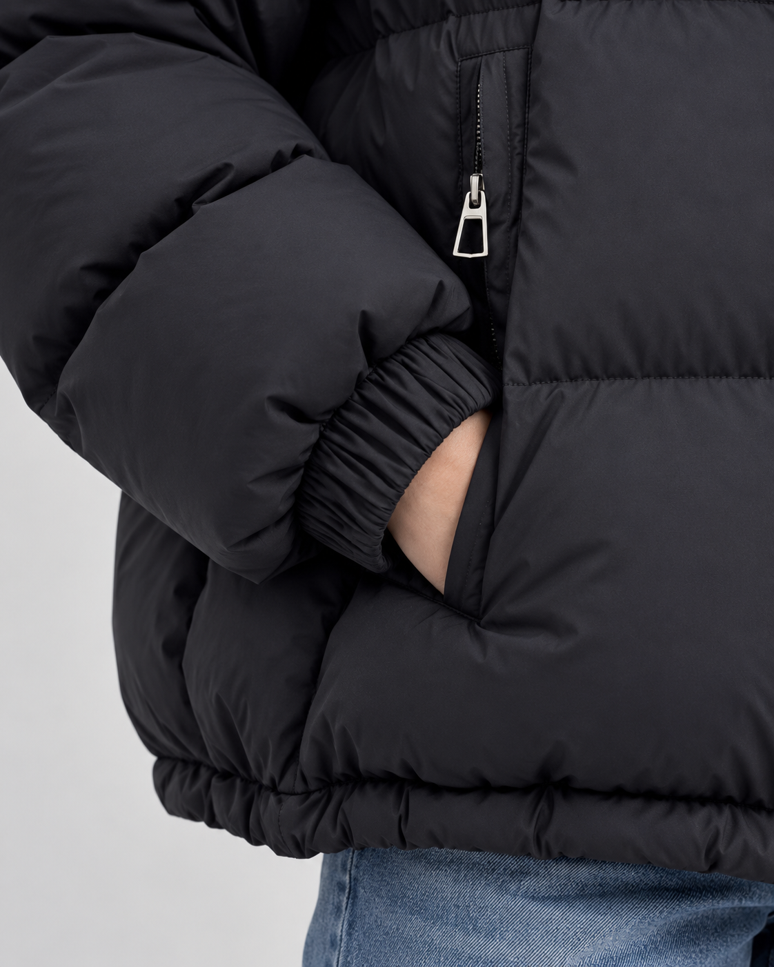 Women's Short Hooded Puffer Jacket – Oversized Fit Funnel Neck