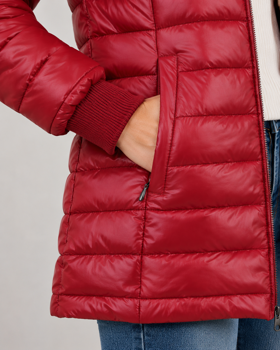 Women's Quilted Hooded Puffer Coat – Plush Lined Mid Thigh Length