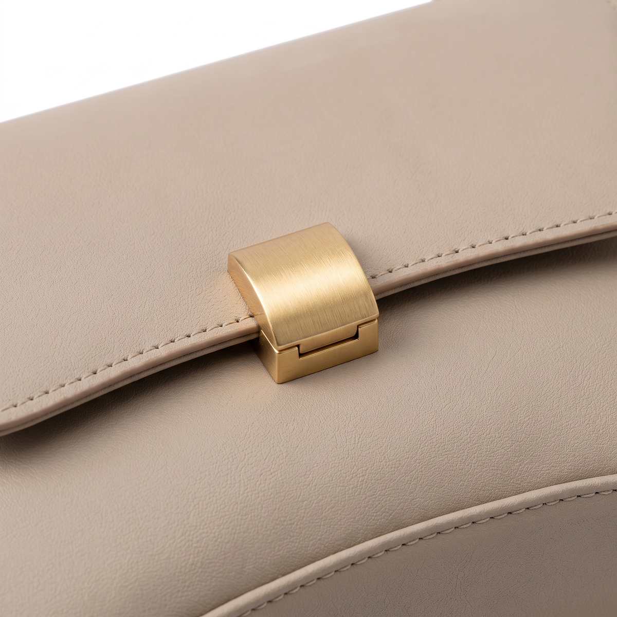 Faux Leather Baguette Bag for Women, Taupe Shoulder Bag