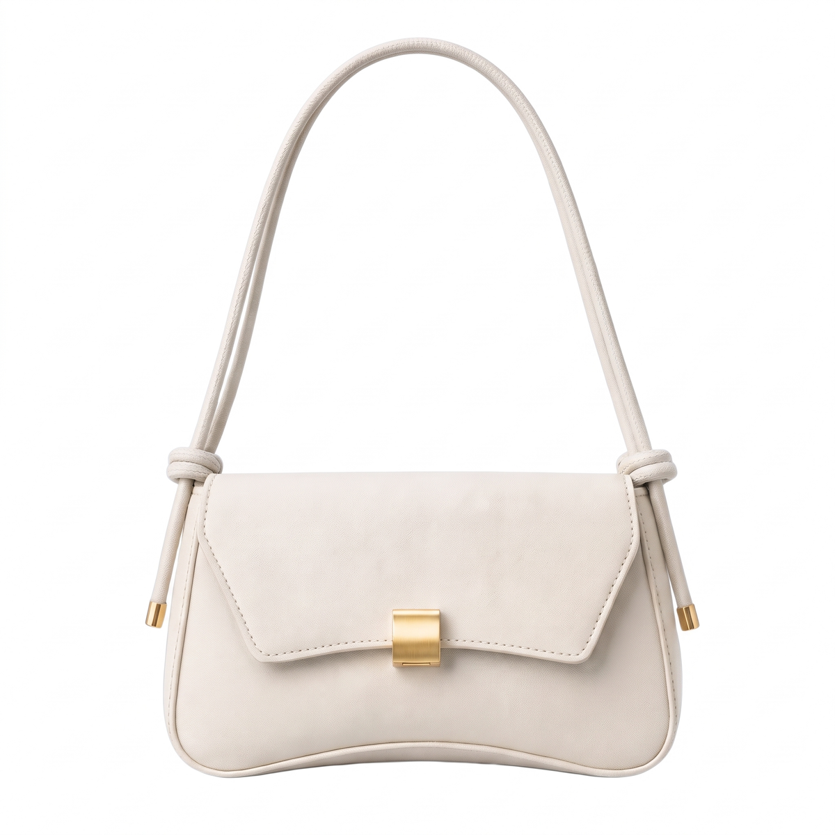 Faux Leather Baguette Bag for Women, Taupe Shoulder Bag