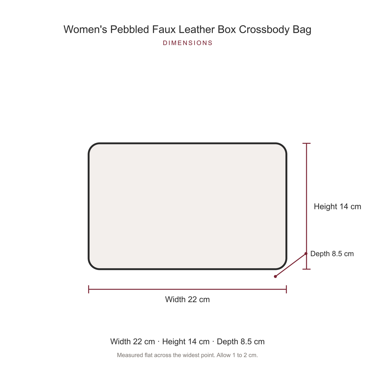 Faux Leather Crossbody Bag for Women, Black Box Bag with Wide Strap