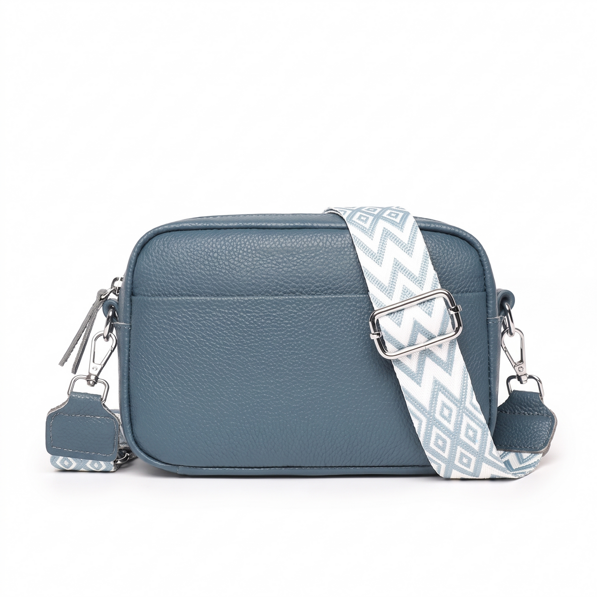 Faux Leather Crossbody Bag for Women, Black Box Bag with Wide Strap