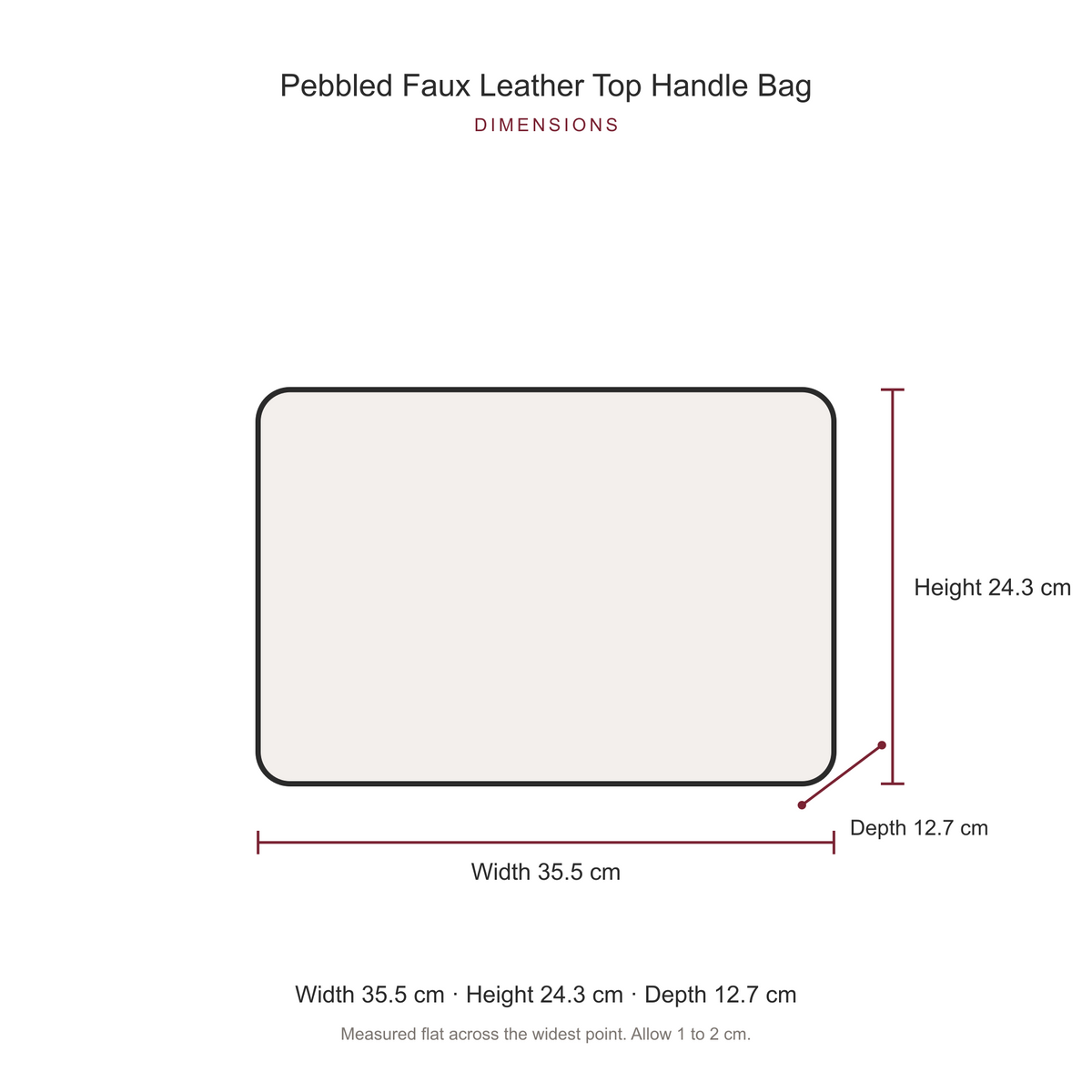 Pebbled Faux Leather Top Handle Bag for Women, Black Structured Flap Handbag