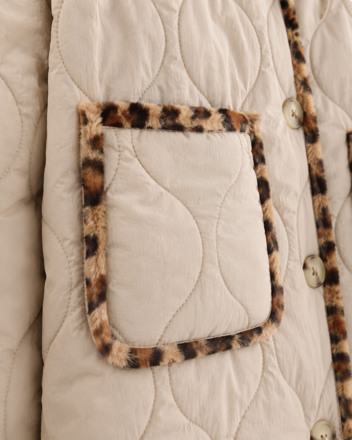 Women's Reversible Leopard Print Jacket – Quilted Button Front